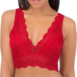 Elegant Red Lace Bralette